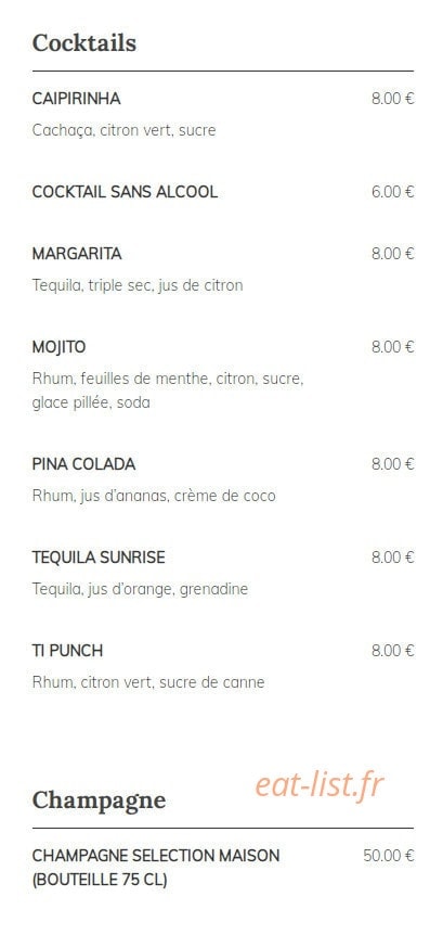 Café Blanche — carte page 2