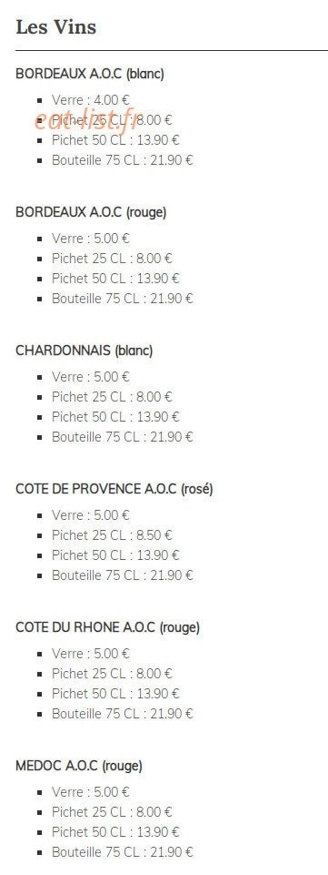 Café Blanche — carte page 7
