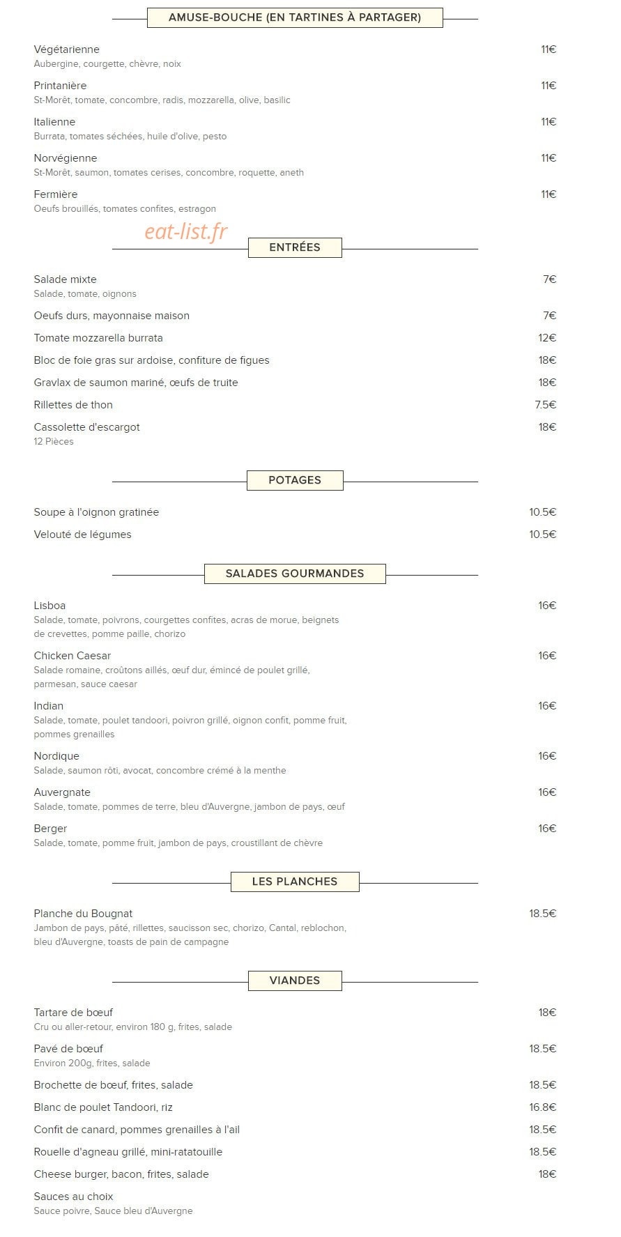 Cafe de l' Olympia — carte page 2