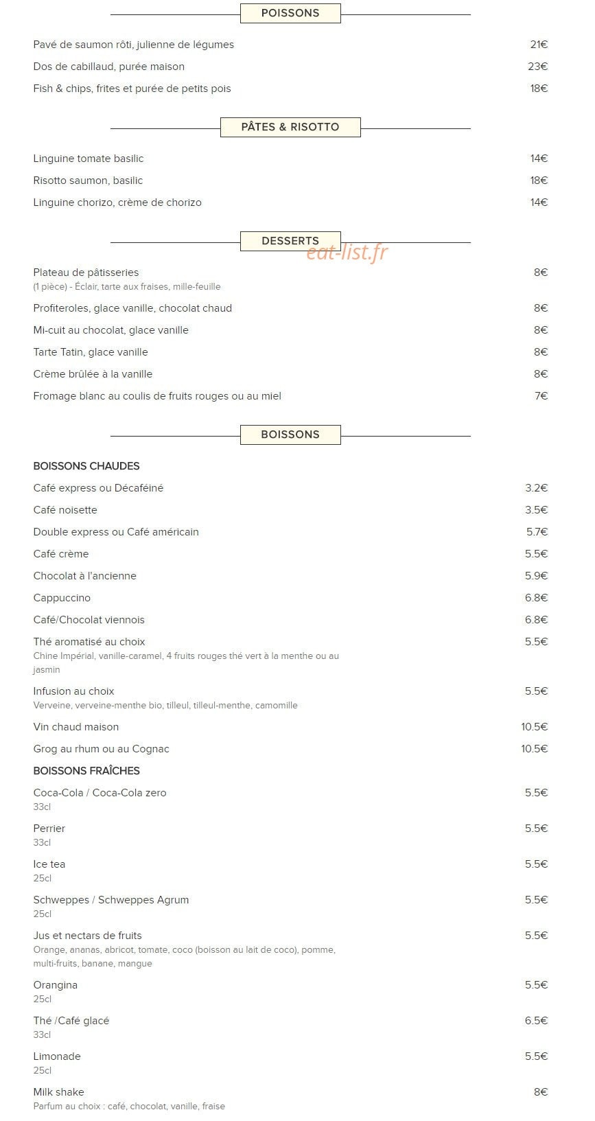 Cafe de l' Olympia — carte page 3