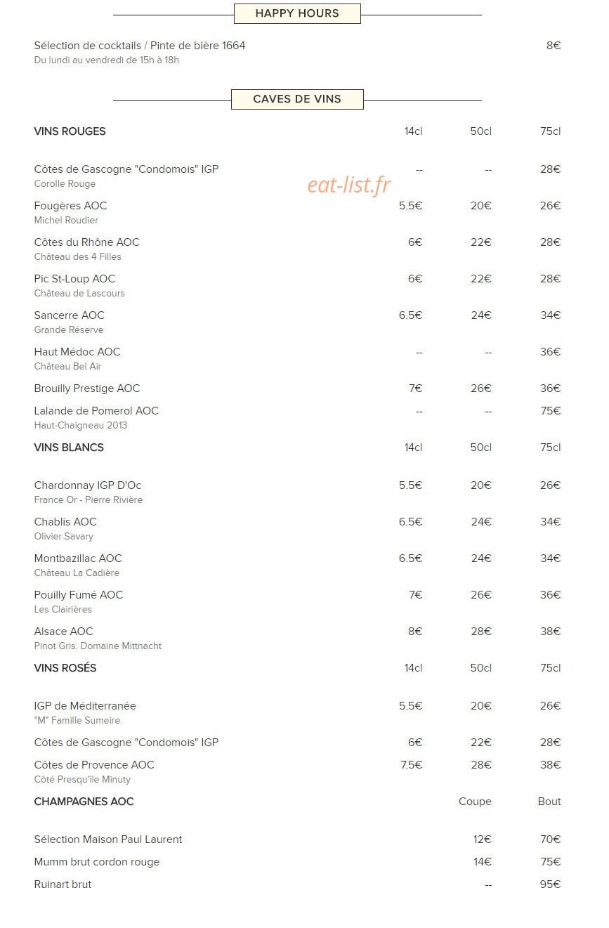 Cafe de l' Olympia — carte page 4