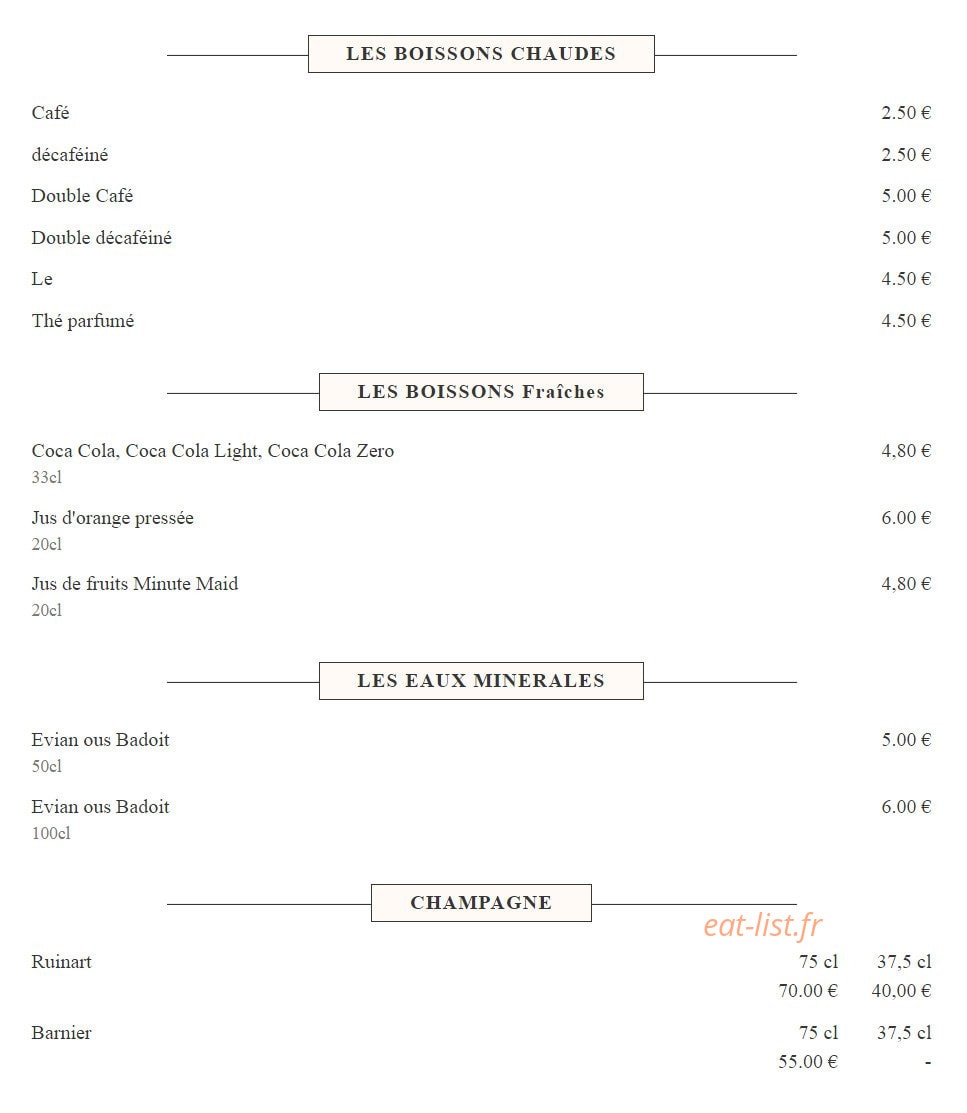 Café de l'opera — carte page 7
