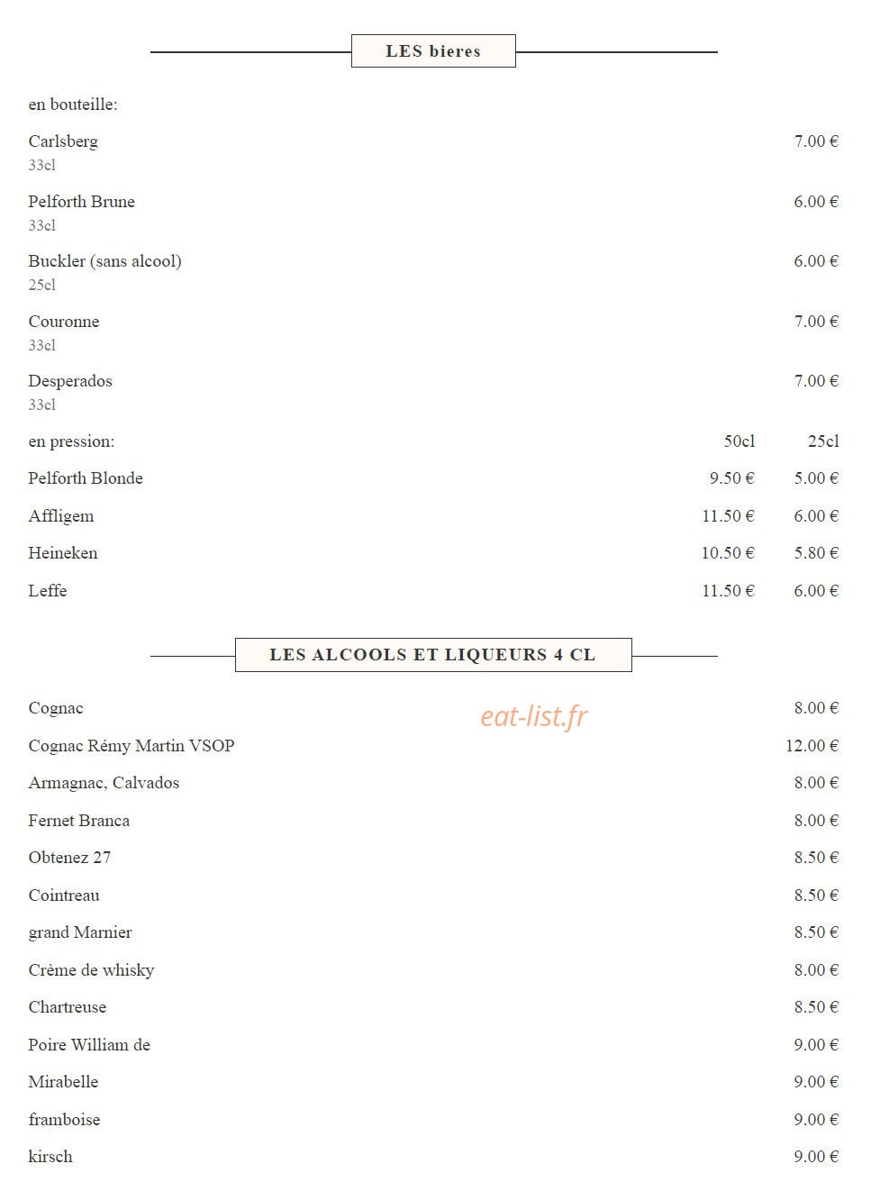 Café de l'opera — carte page 6