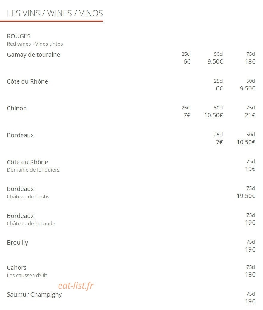 Café du théâtre — carte page 11