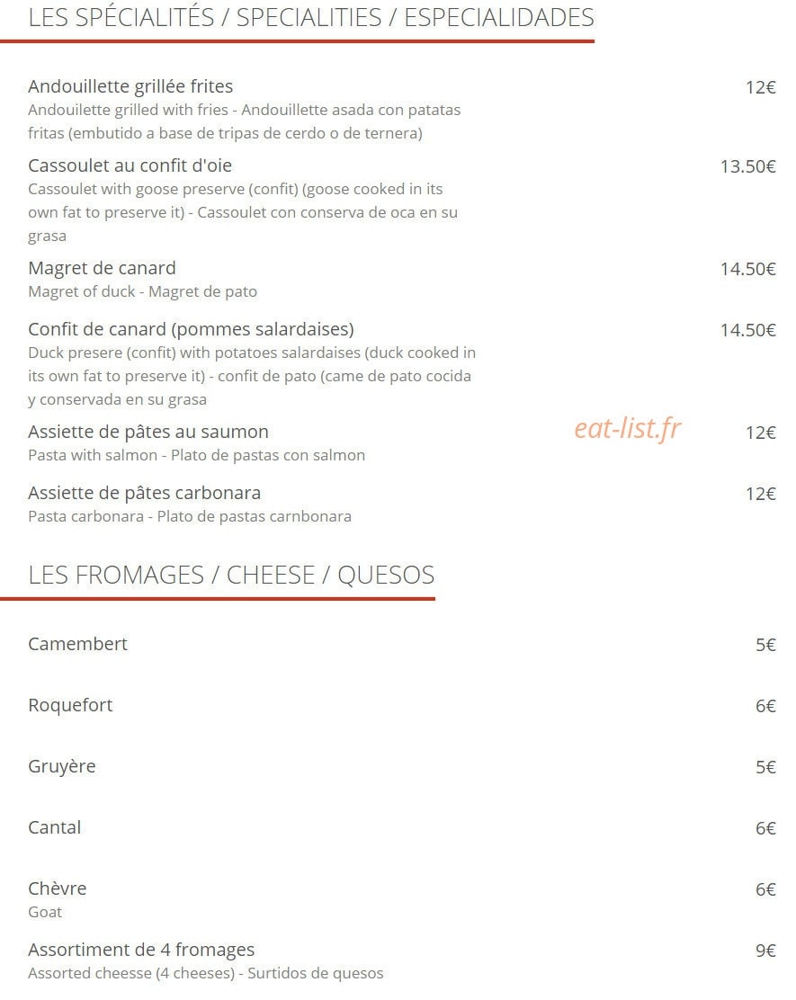 Café du théâtre — carte page 5