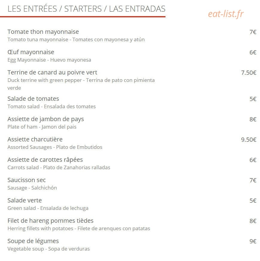 Café du théâtre — carte page 1