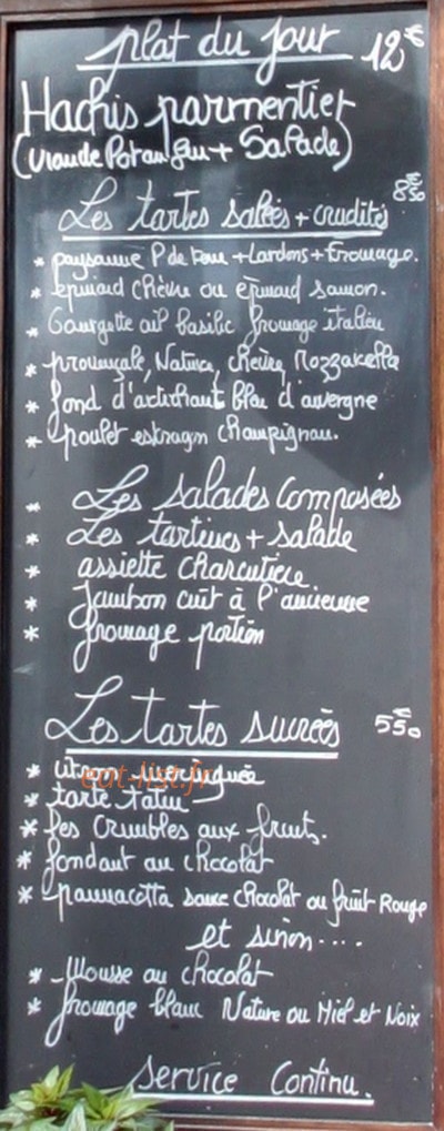 Café Matisse — carte page 1