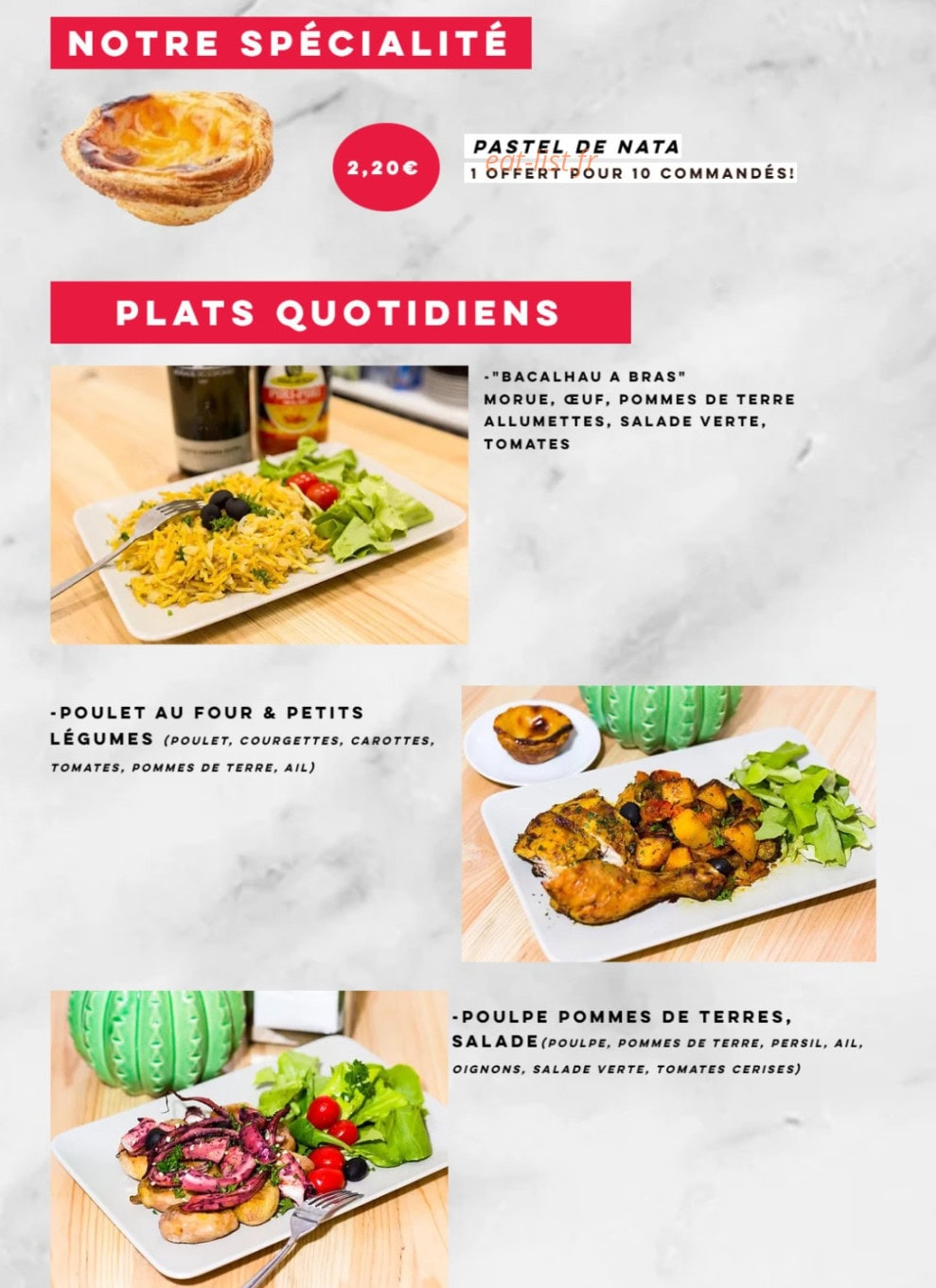 Café Nata — carte page 1