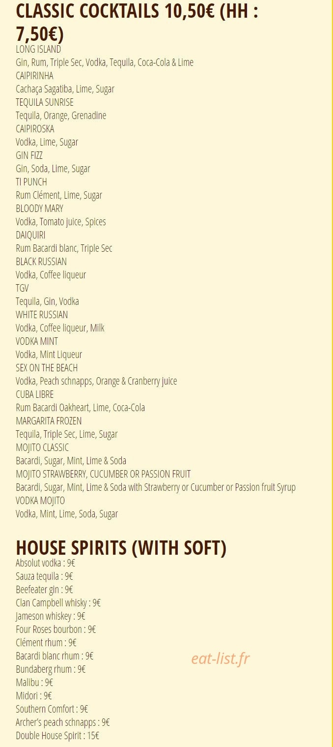 Café Oz Australian Bar — carte page 4