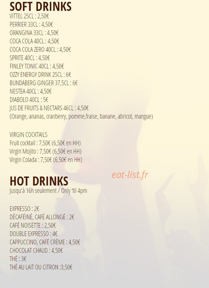 Café Oz Australian Bar — carte page 7