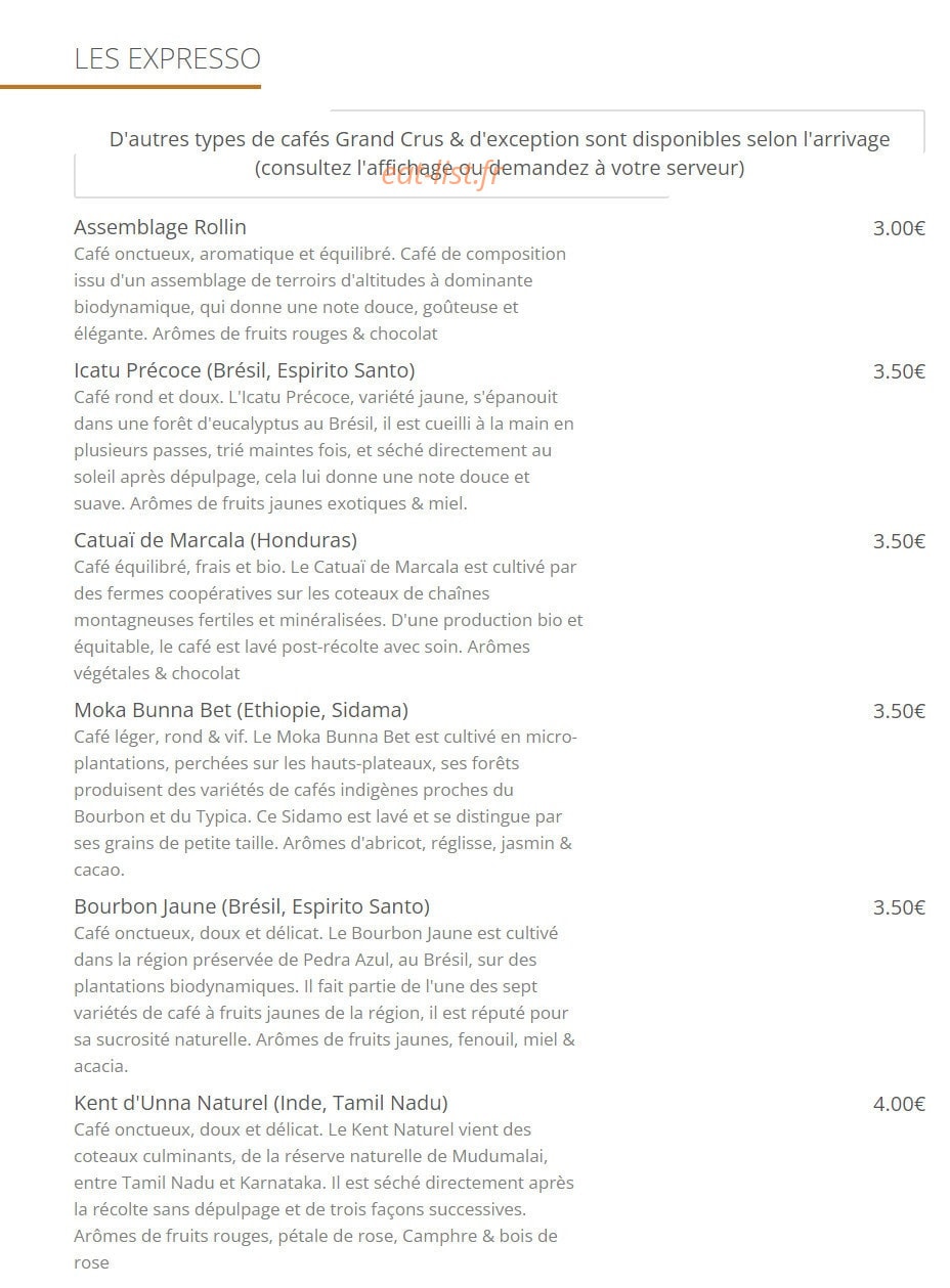 Café Rollin — carte page 2