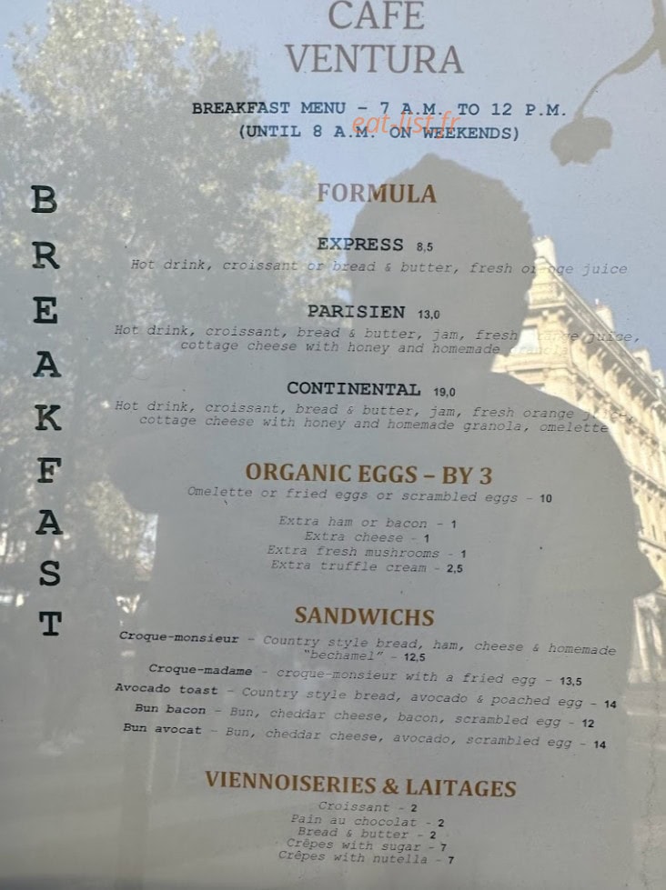 Café Ventura — carte page 2