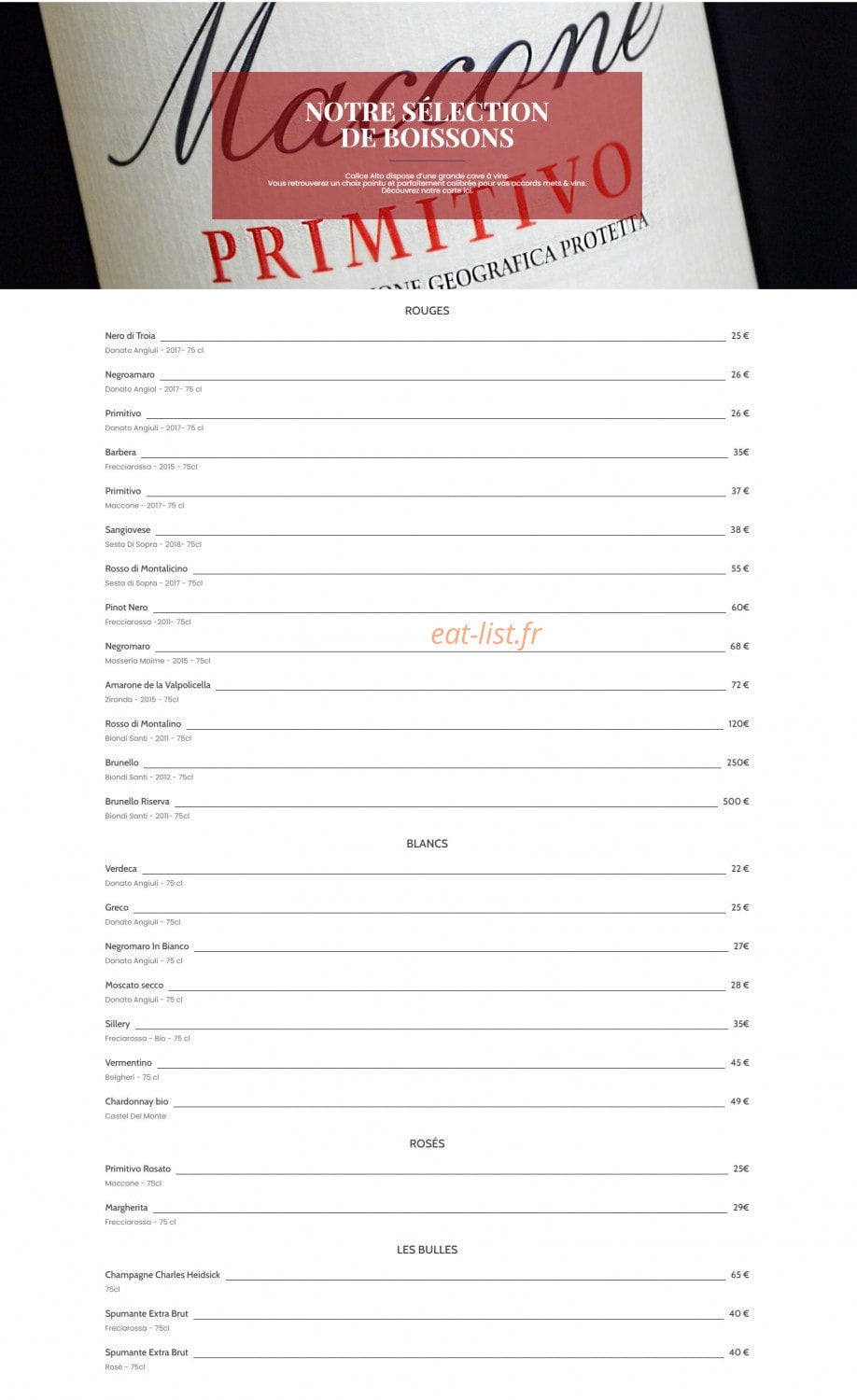 Calice Alto — carte page 3