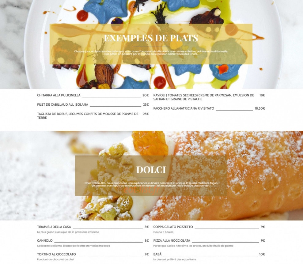 Calice Alto — carte page 2