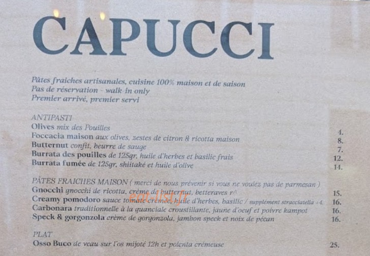 Capucci — carte page 1