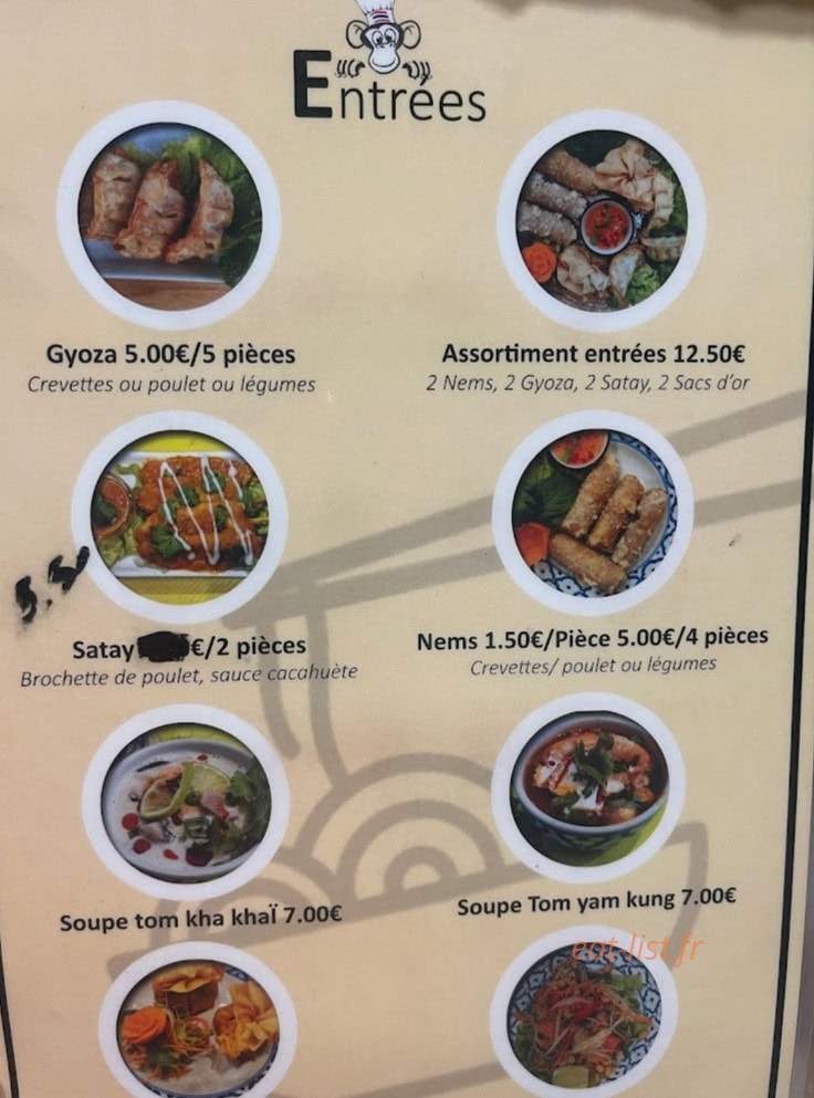 Chanee thai — carte page 1