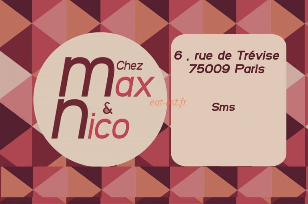 Chez Max & Nico — carte page 1