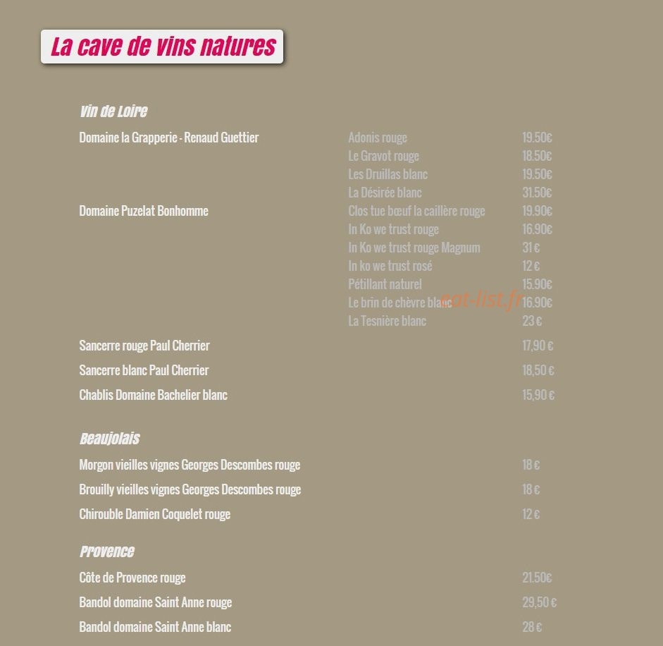 Chez Plume — carte page 4