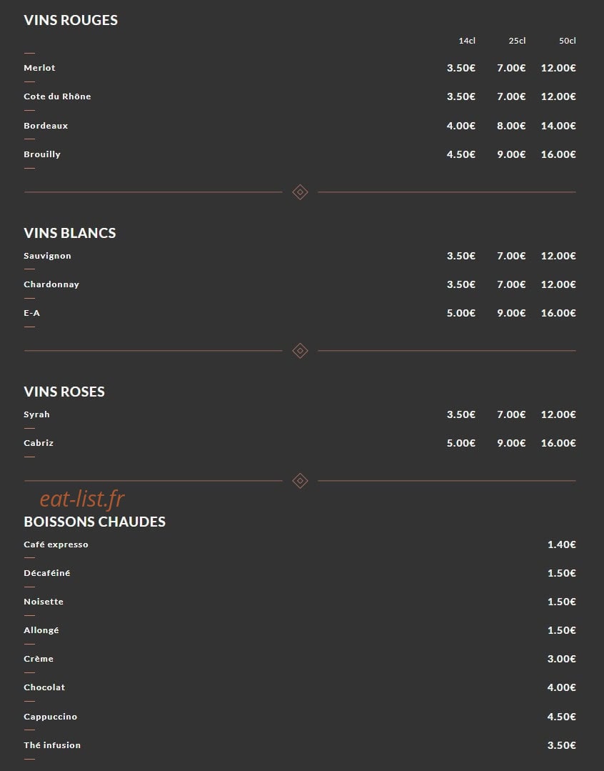Chez Sab — carte page 8