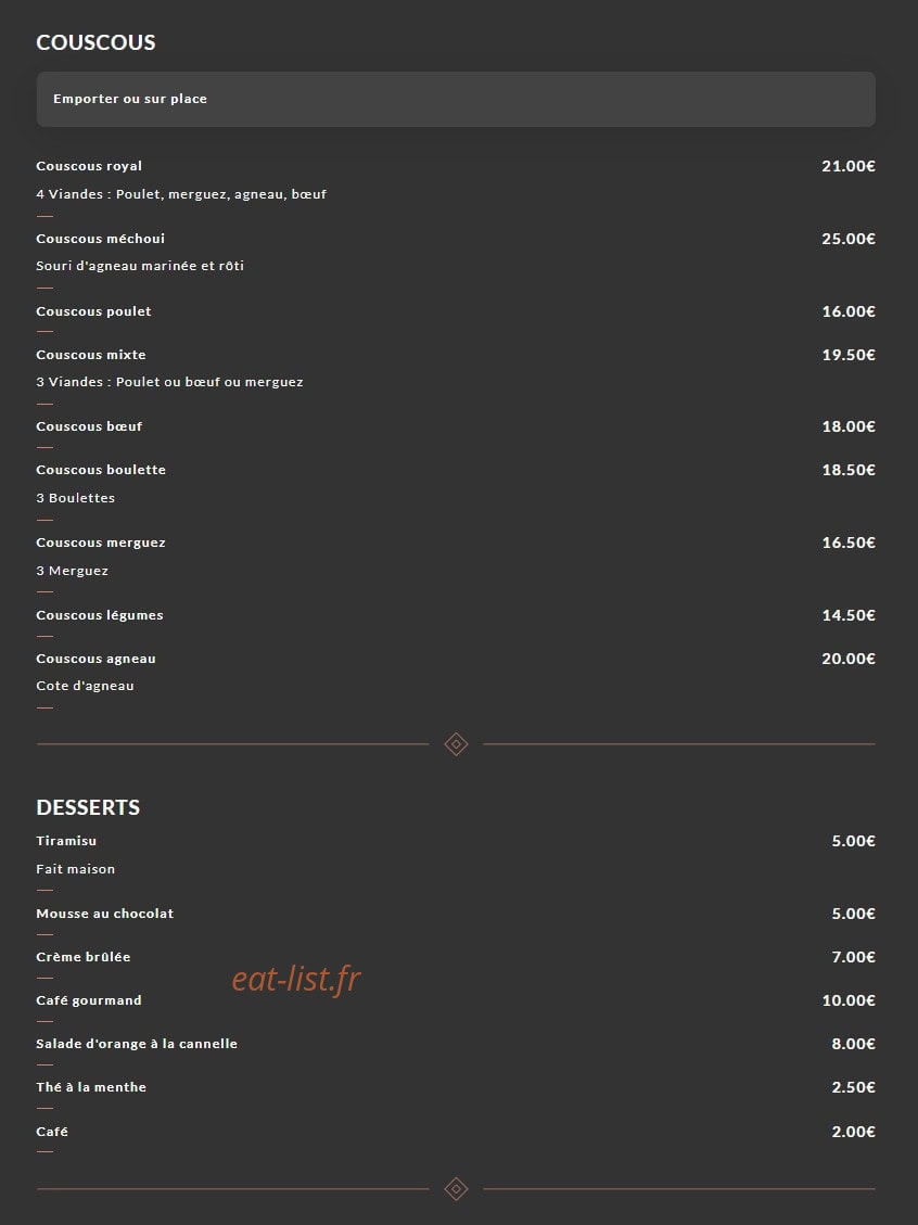 Chez Sab — carte page 4