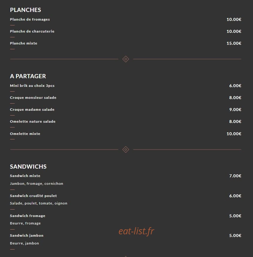 Chez Sab — carte page 2