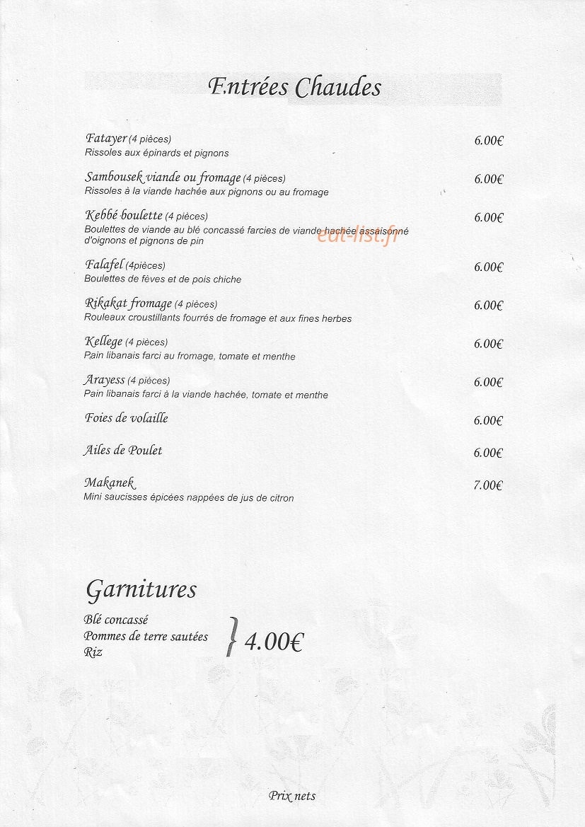 Chez Sofia — carte page 2