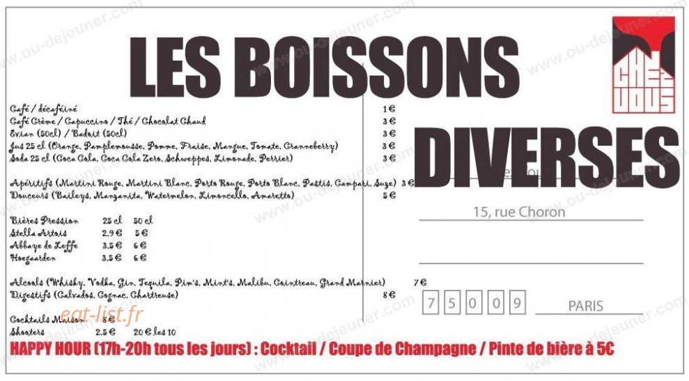 Chez Vous — carte page 2