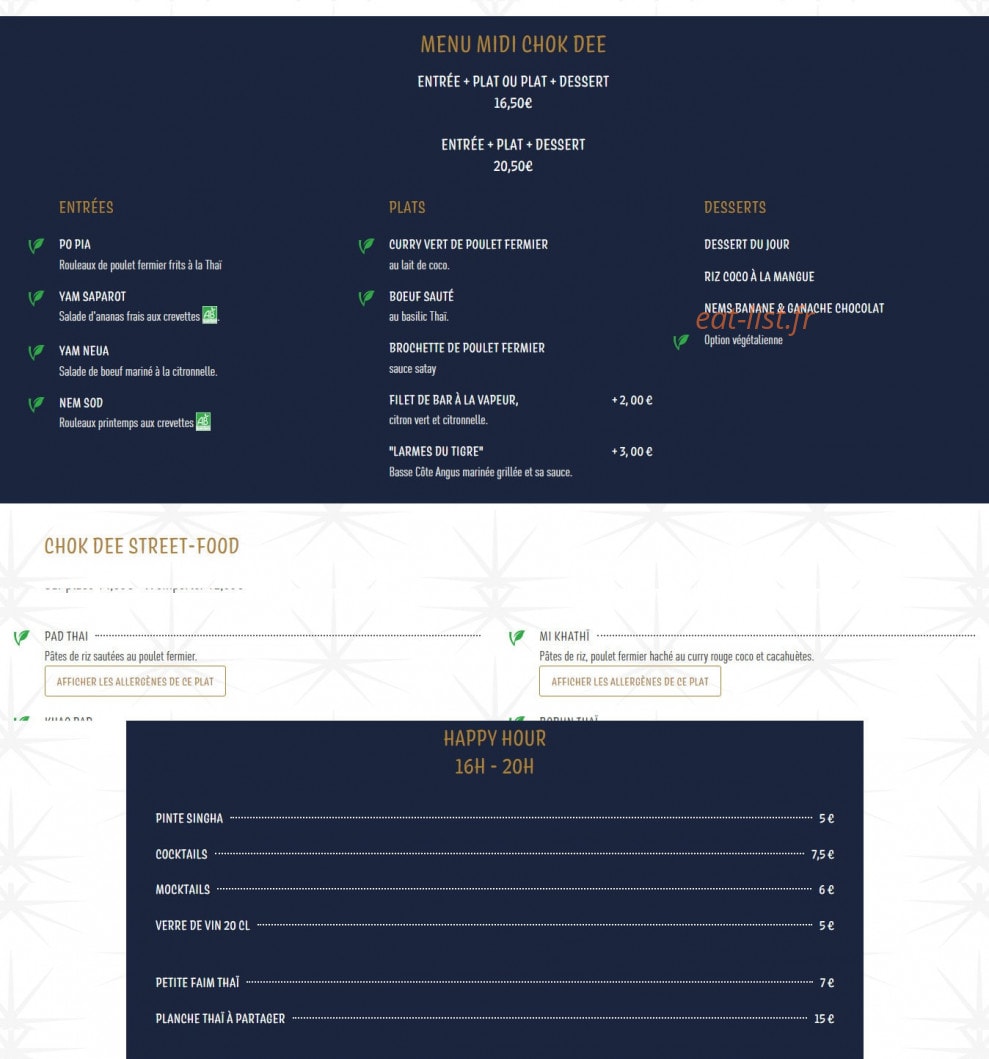 Chok Dee — carte page 3