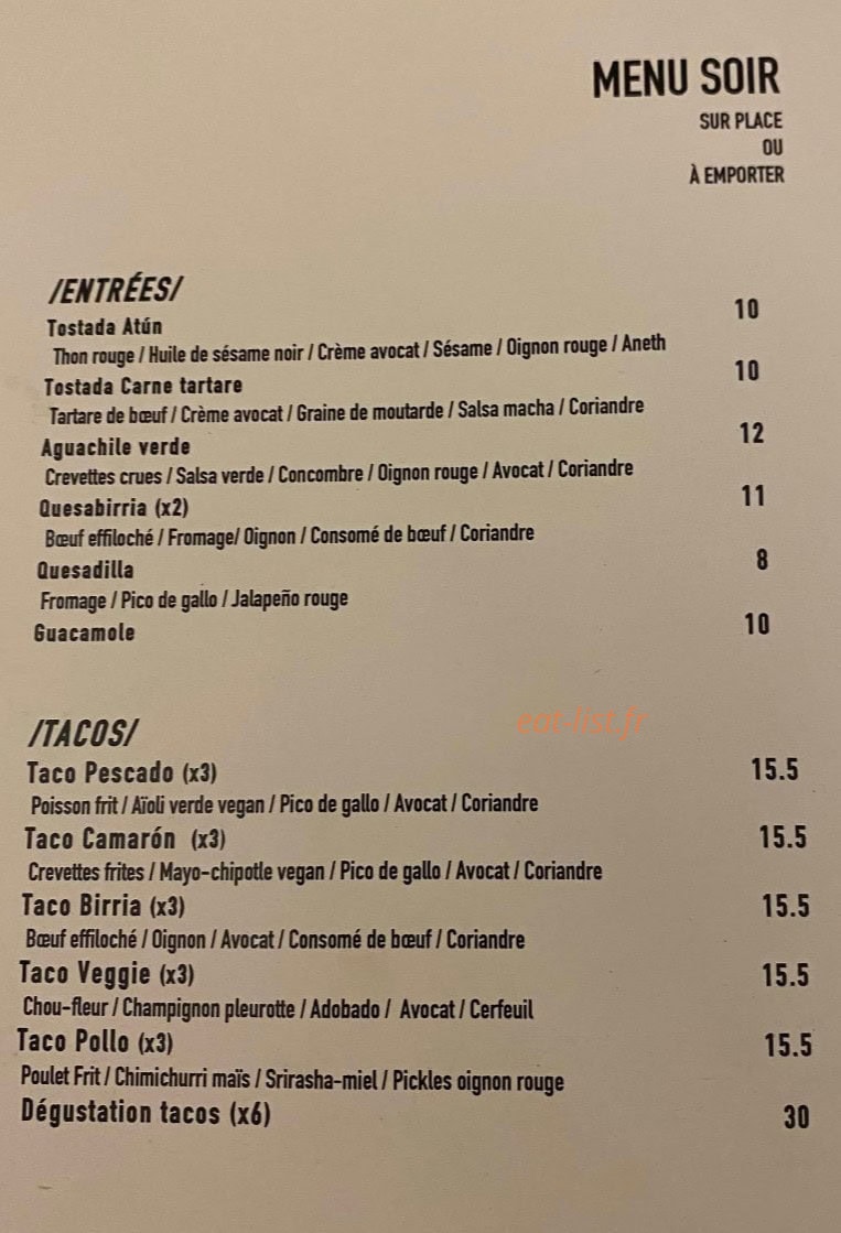 Cilantro — carte page 1