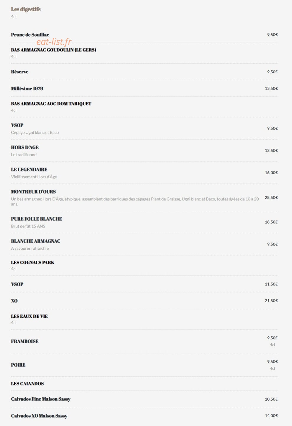 Corner Haussmann — carte page 15