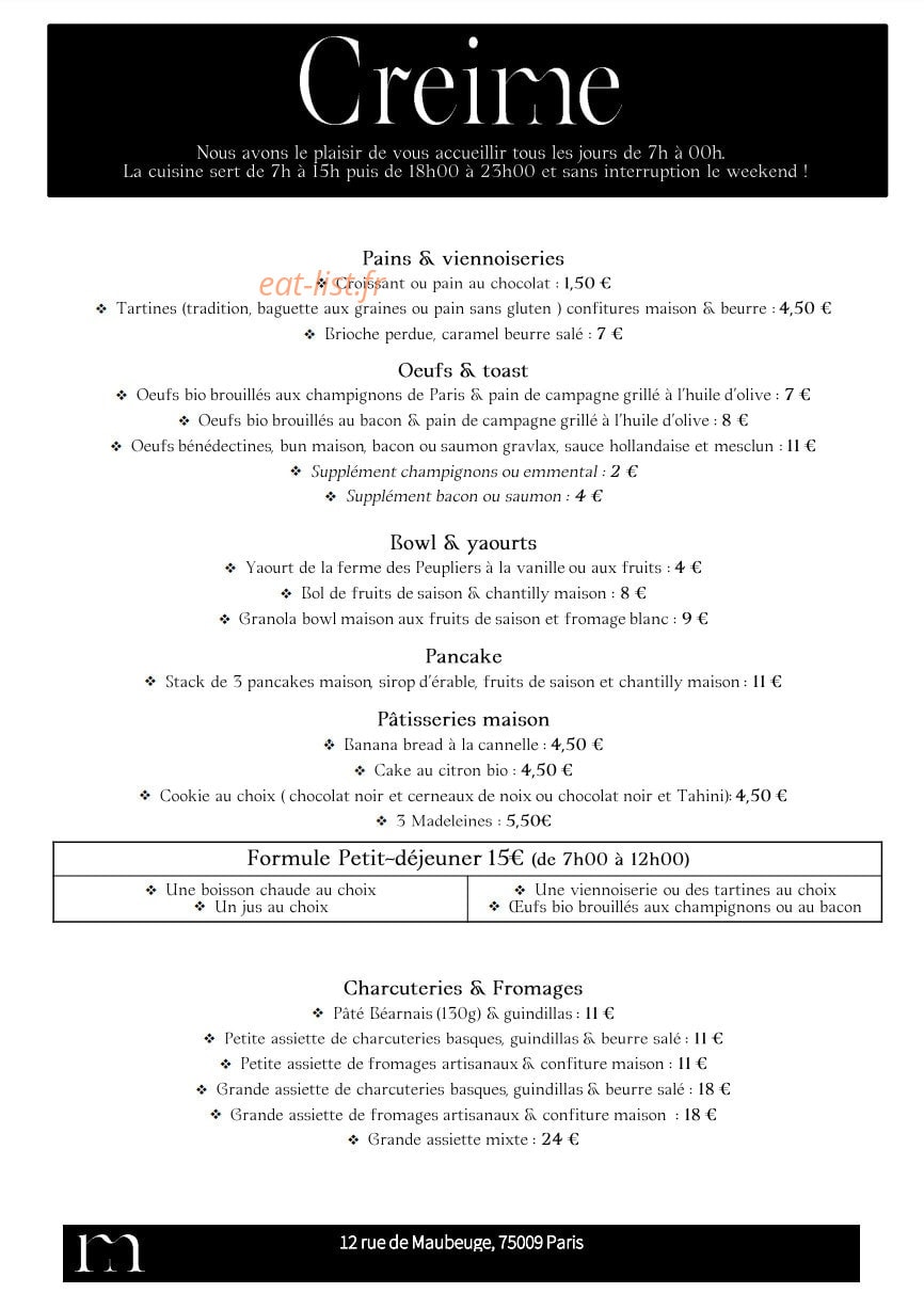 Creime — carte page 1
