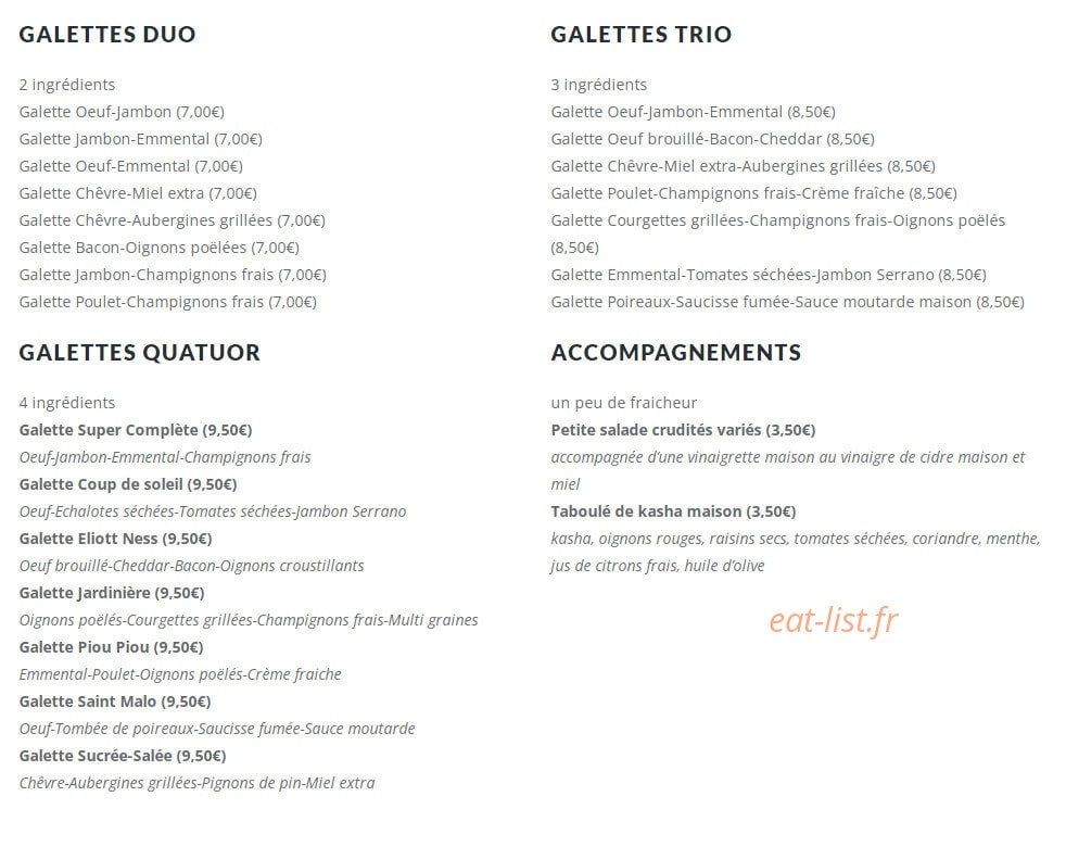Crêperie Caramel Sarrasin — carte page 3