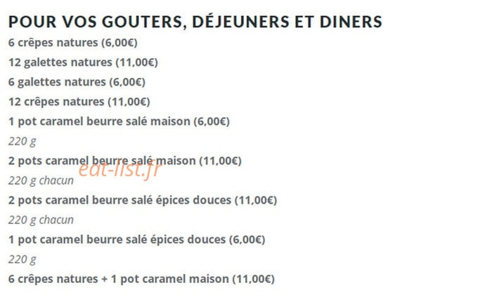 Crêperie Caramel Sarrasin — carte page 2