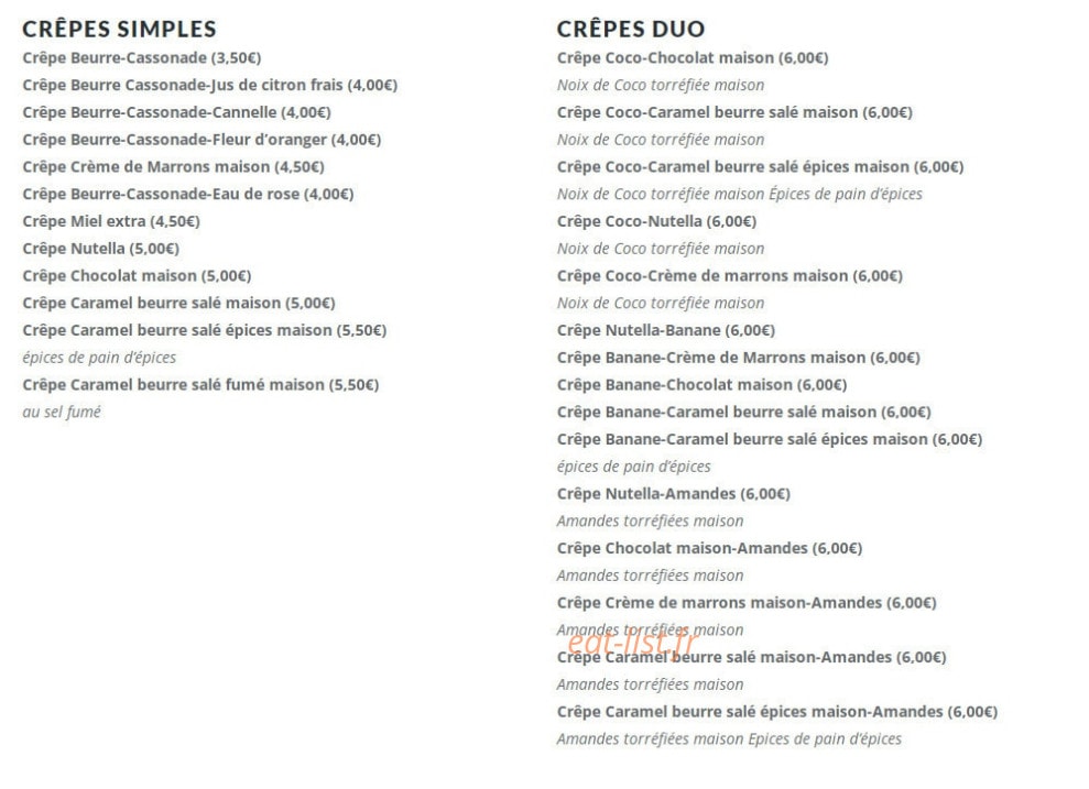 Crêperie Caramel Sarrasin — carte page 4