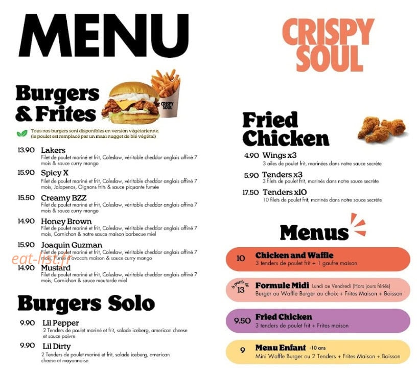 Crispy Soul — carte page 1