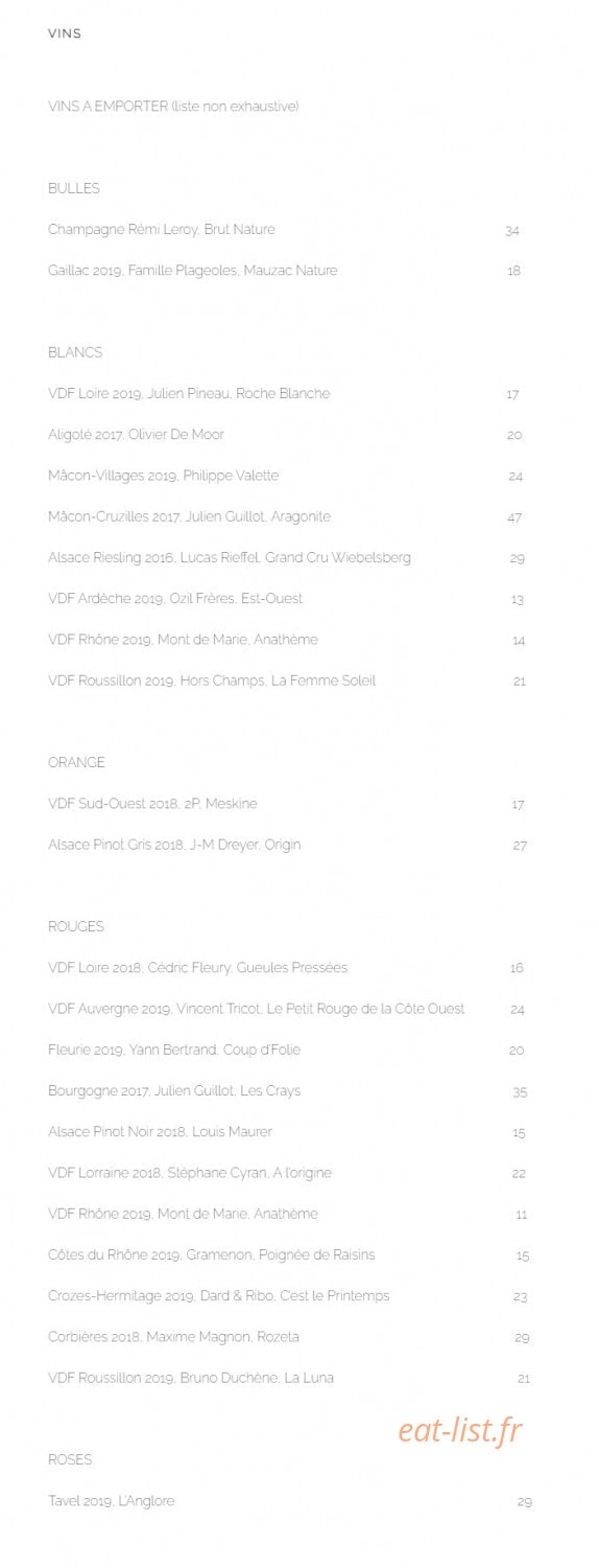 Cuisine — carte page 2