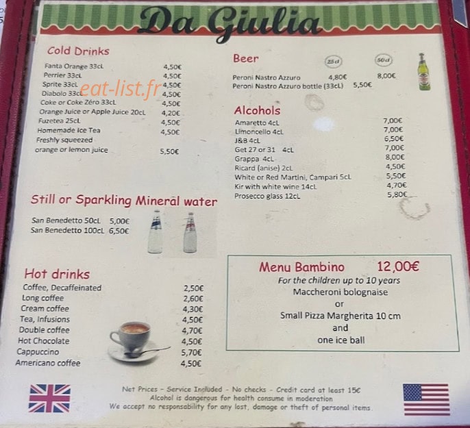 Da Giulia — carte page 3