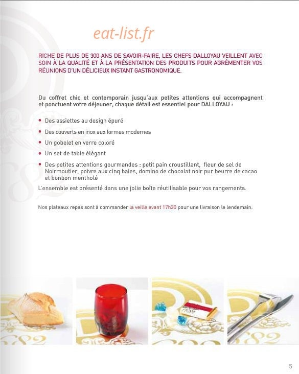 Dalloyau — carte page 17