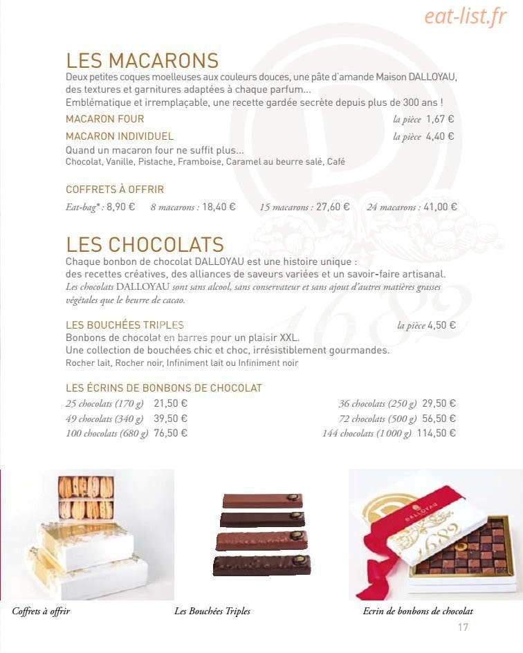 Dalloyau — carte page 3