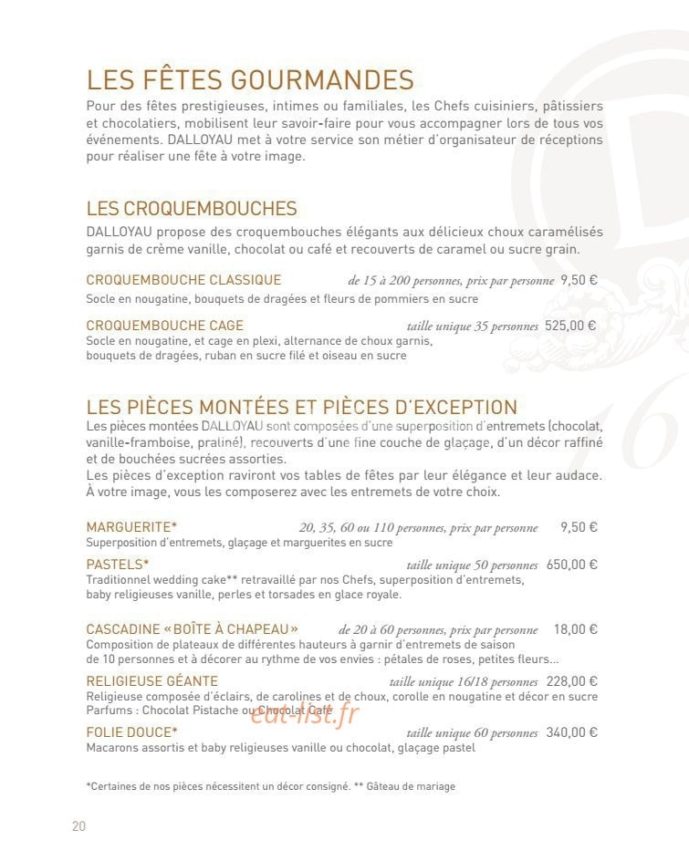 Dalloyau — carte page 10