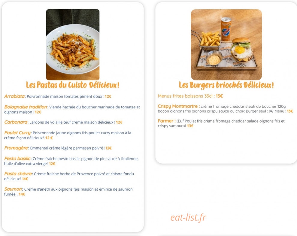 Délicieux — carte page 2