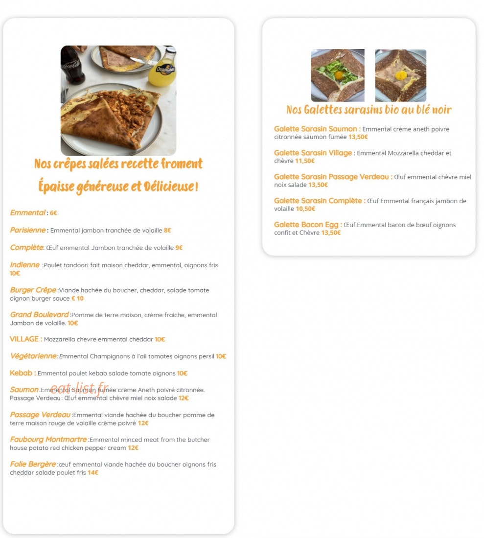 Délicieux — carte page 1