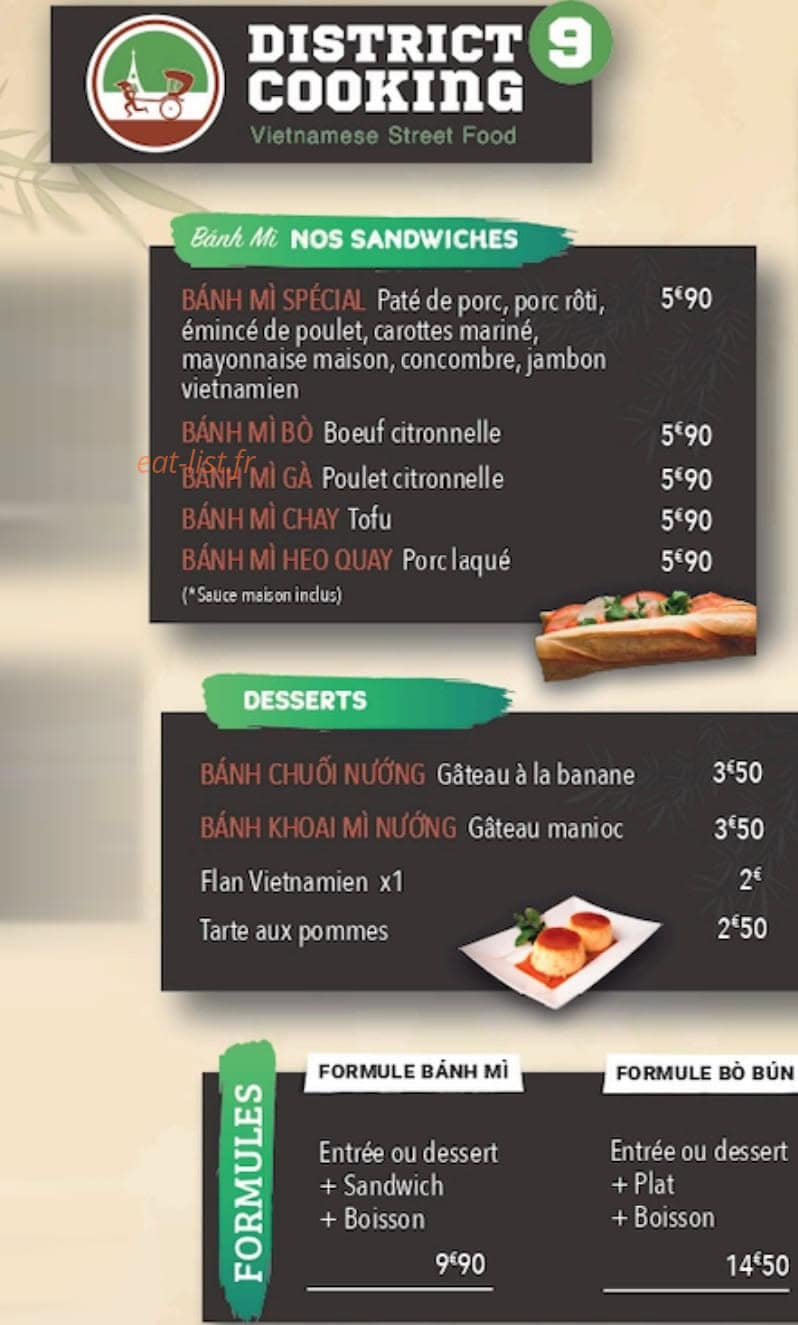 District 9 Cooking — carte page 2