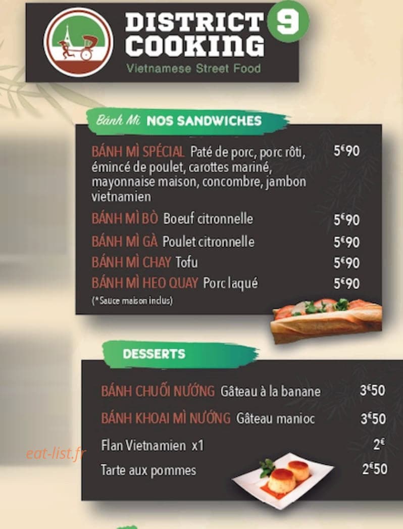 District 9 Cooking — carte page 4