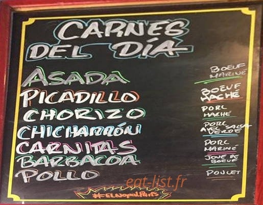 El Nopal tacos & burrones — carte page 1