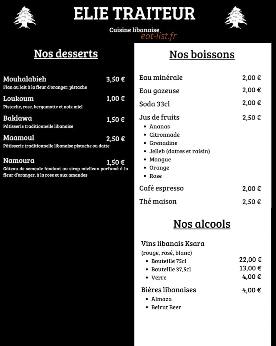 Elie Traiteur — carte page 3