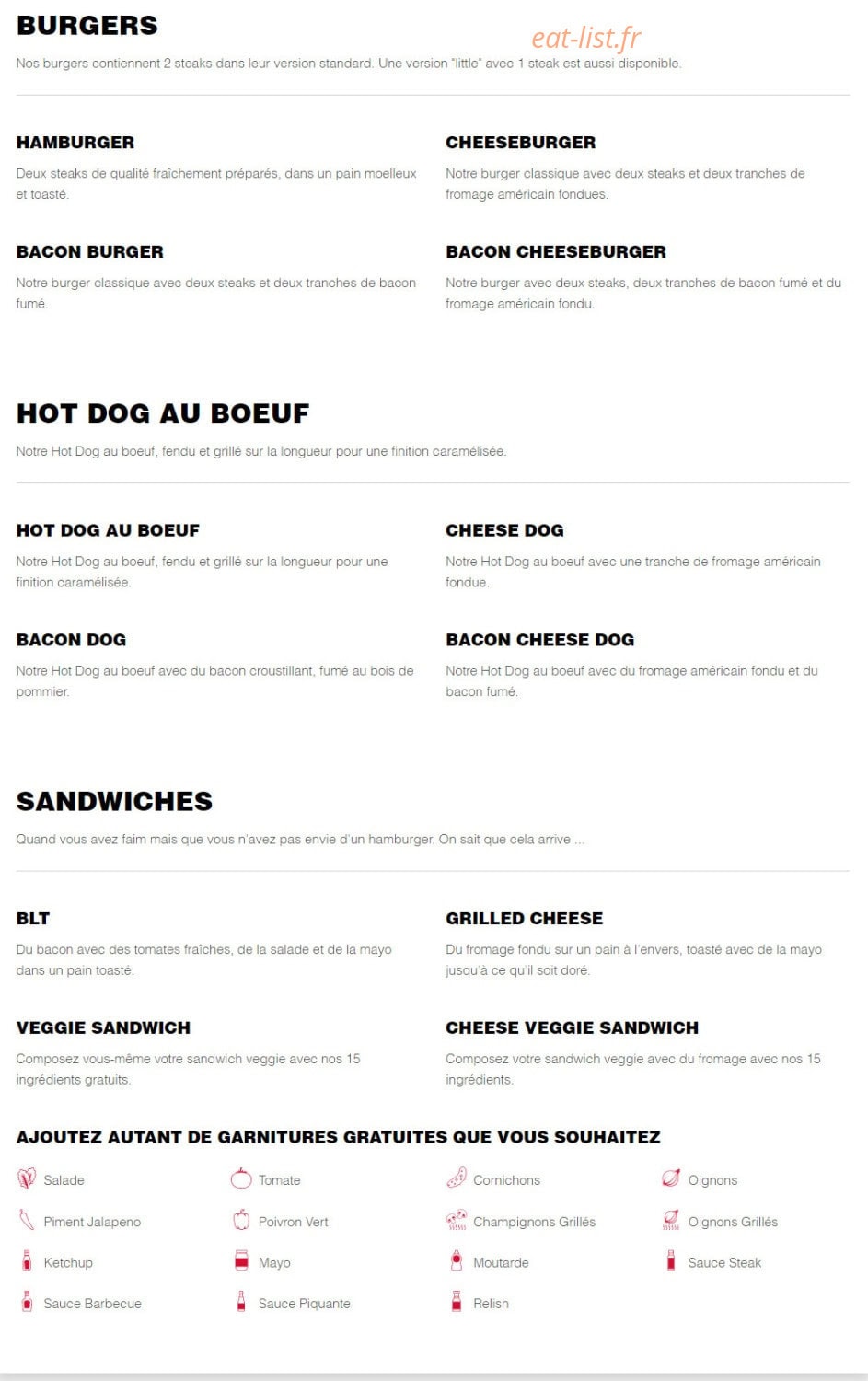 Five Guys — carte page 1