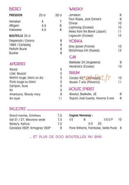 Folie's Café — carte page 10