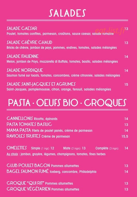Folie's Café — carte page 2