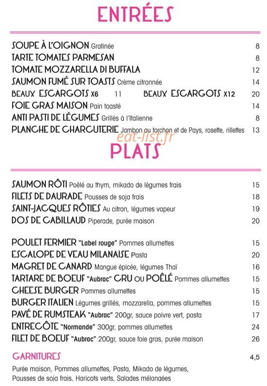 Folie's Café — carte page 3